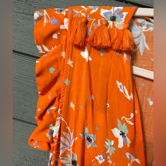 NWT Maaji Orange Floral Flowering Secret Cinched Maxi  Dress Sz Small - Picture 4 of 16